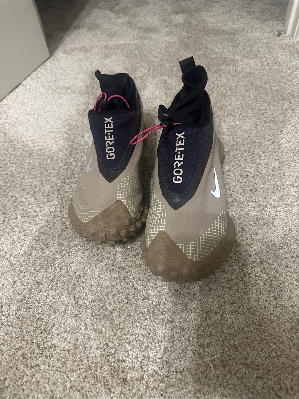 GORE-TEX Trail Runner Boots - Taupe, Black & Pink Accents